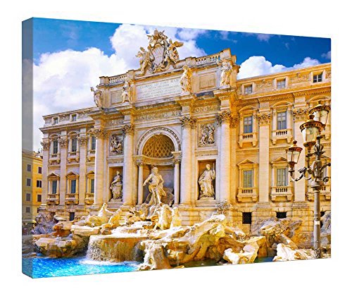 Fontaine de Trevi toile encadrée en bois fini les murs vides tableau complet à suspendre