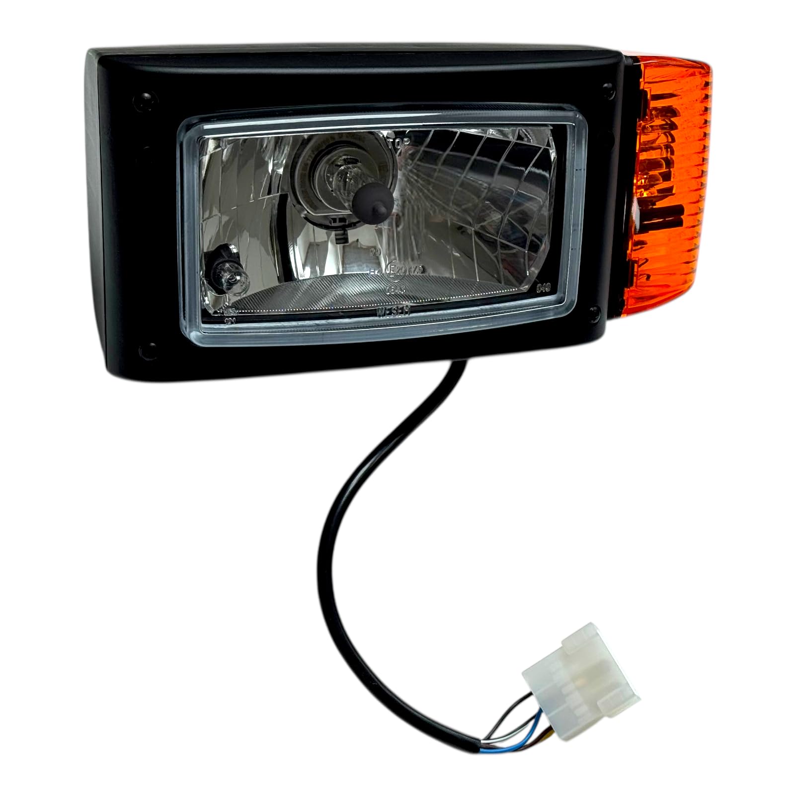 Piloto Intermitente 2 faros H4 con intermitentes de 12 V, cargador de ruedas, remolcadores, para construcción, para nieve y pantalla de lámpara