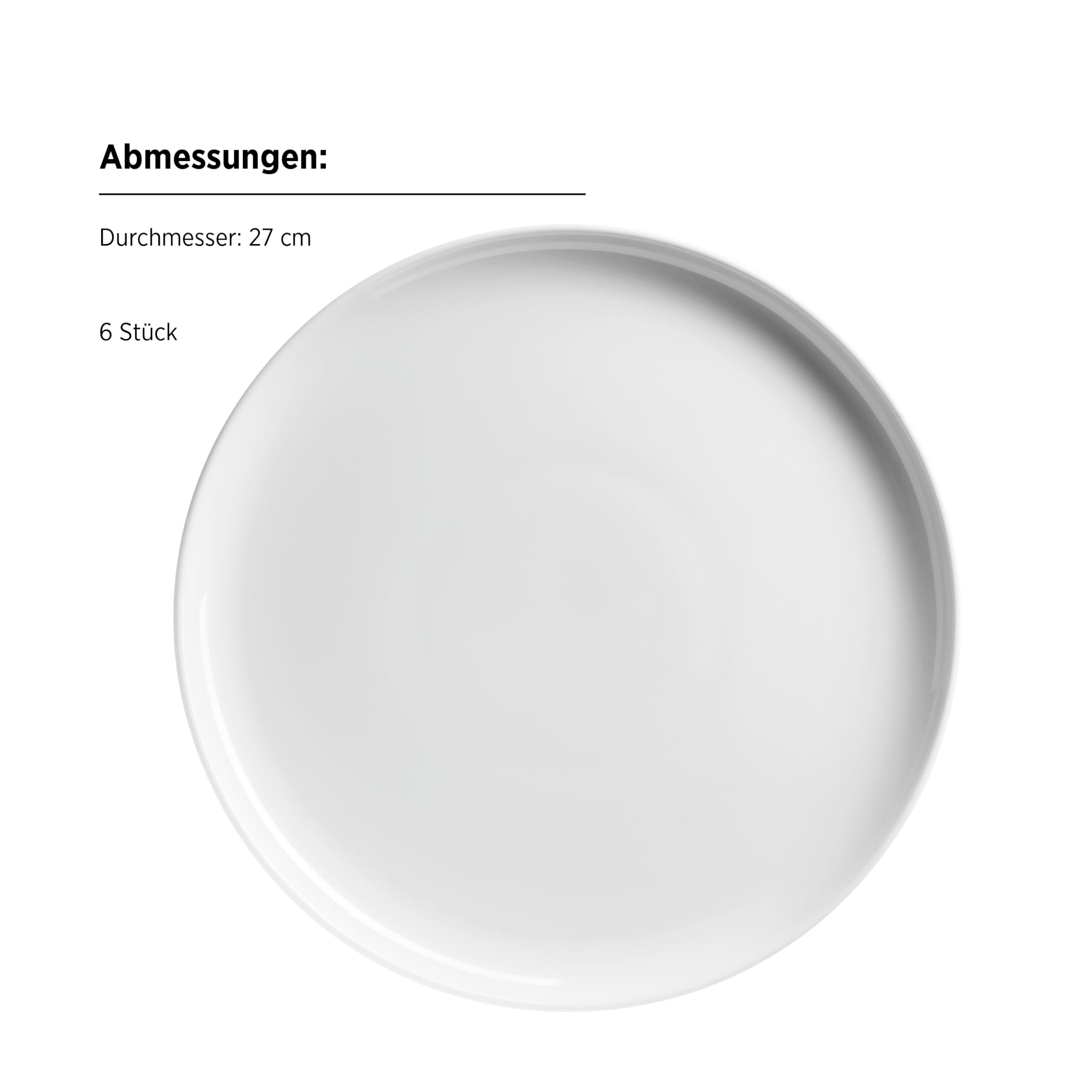 MÄSER, Serie Navina, Teller Set für 6 Personen, weißes Essgeschirr aus Porzellan, zeitlos, Porzellan, weiß