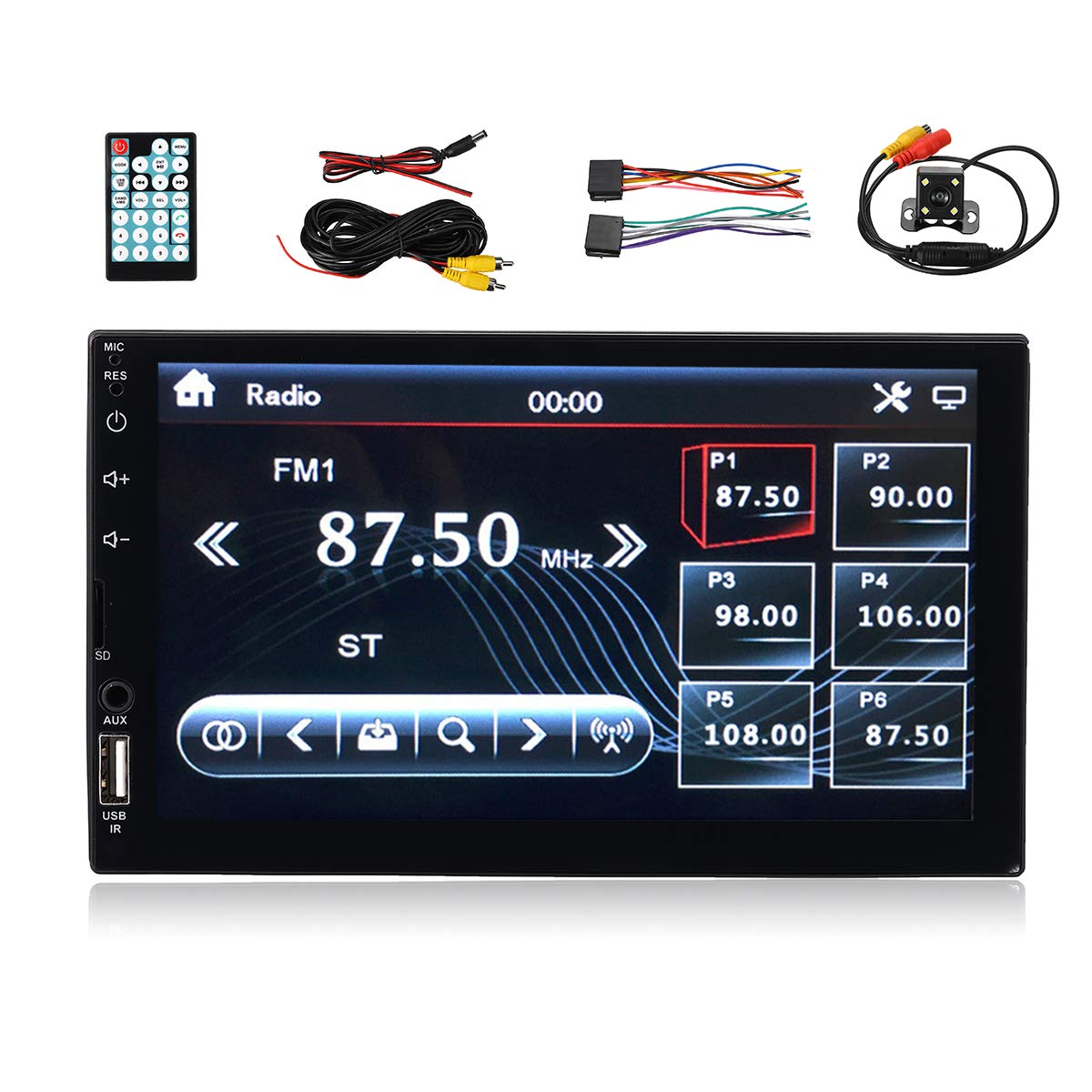 7-calowy podwójny 2 DIN samochód samochód stereo odtwarzacz MP5 ekran LCD radio FM USB Tf Aux Audio
