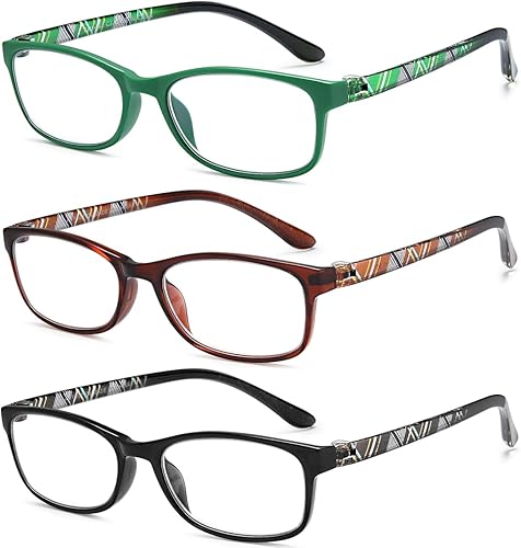 Miniatura 2 de EYEURL Lectores con bloqueo de luz azul para mujer, 2 pares de anteojos de lectura para computadora + 1.5 marcos rectangulares elegantes anteojos de