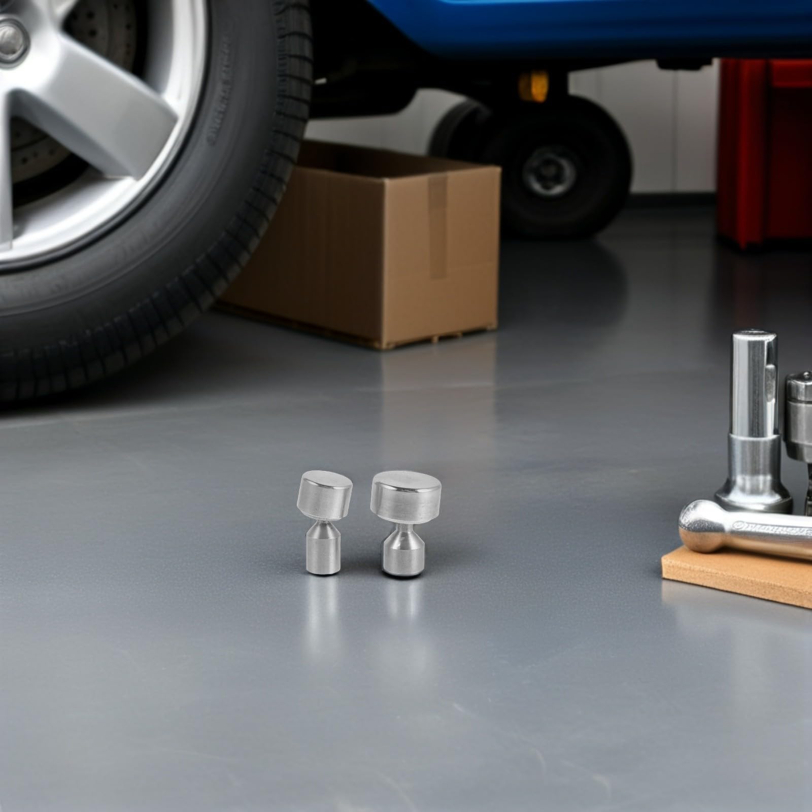 2 Stück Universelles Auto Reparaturwerkzeug aus Metall mit Voller Abdeckung für Selbstgemacht Garage und Karosseriereparatur in Silber