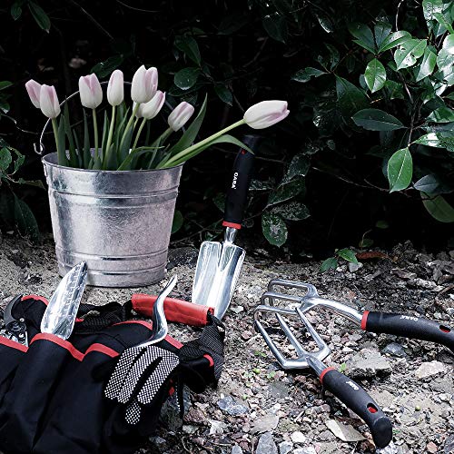 OARA 21PCS Garden Tools Set Heavy Duty Aluminum Hand Tool with Garden Gloves and Garden Storage Tote Bag Outdoor Garden Tool Work Kit Includes Garden Shovel and Trowel Gardening Gifts for Men Women