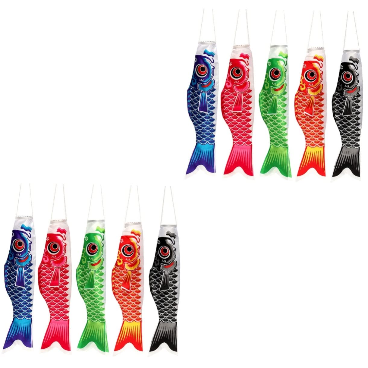 Drapeaux de jardin en satin motif poisson pour extérieur zen