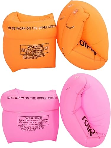 Paquete de 2 a 4 flotadores de brazo para niños y adultos, flotadores de piscina, anillos de natación inflables, bandas de brazo de PVC, mangas