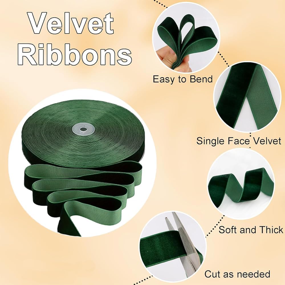 Ruban Velours Uni Avec Bordure - Largeur 2.5cm - Longueurs De 1 à 5m - Multicolore - NEUF