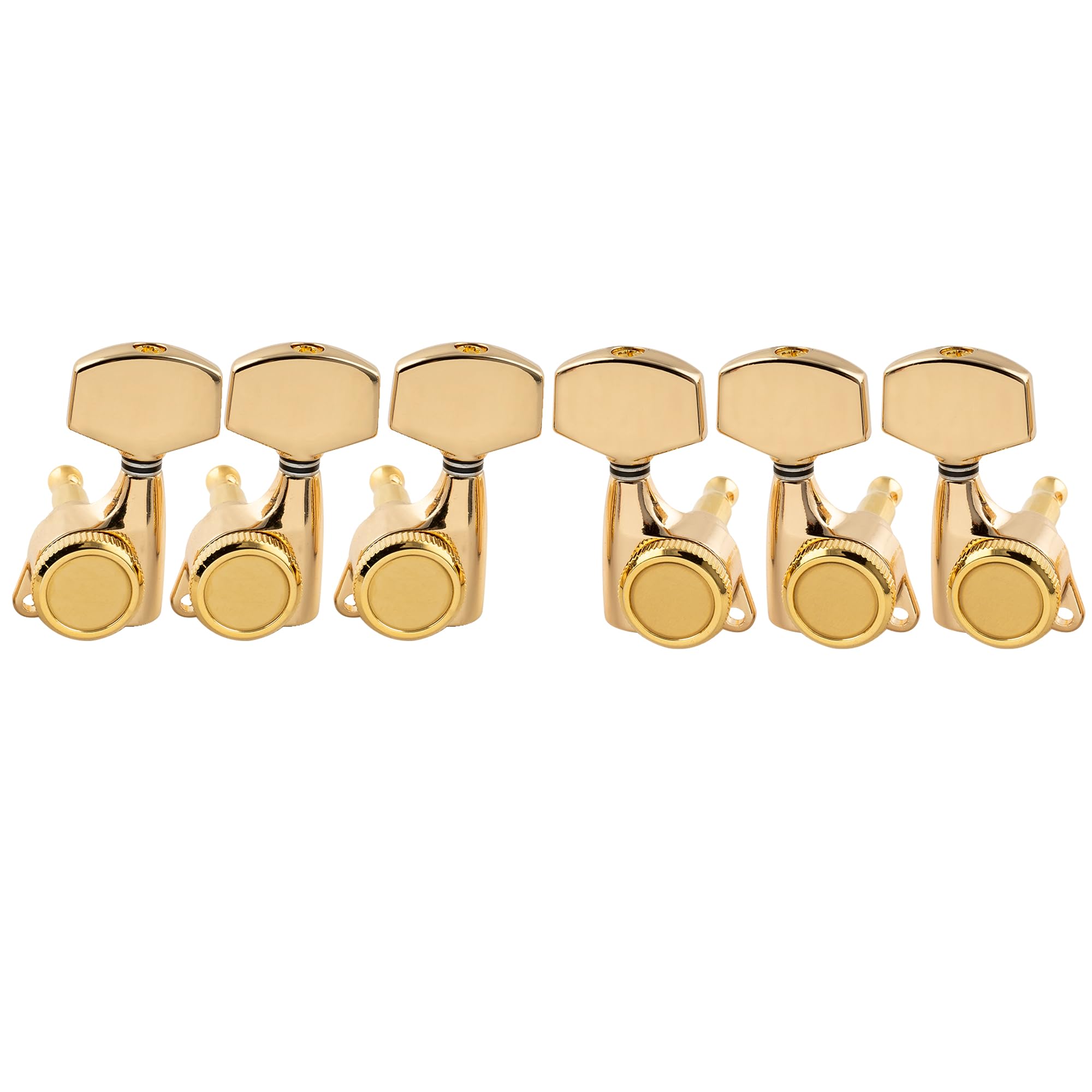 Musiclily Pro 3L3R Tunery Blokujące Gitarowe Klucze Blokowane Locking Tuners Kołki Strojenia do Gitary Elektrycznej Akustycznej LP SG, Złoty Pokrętła Big Hex