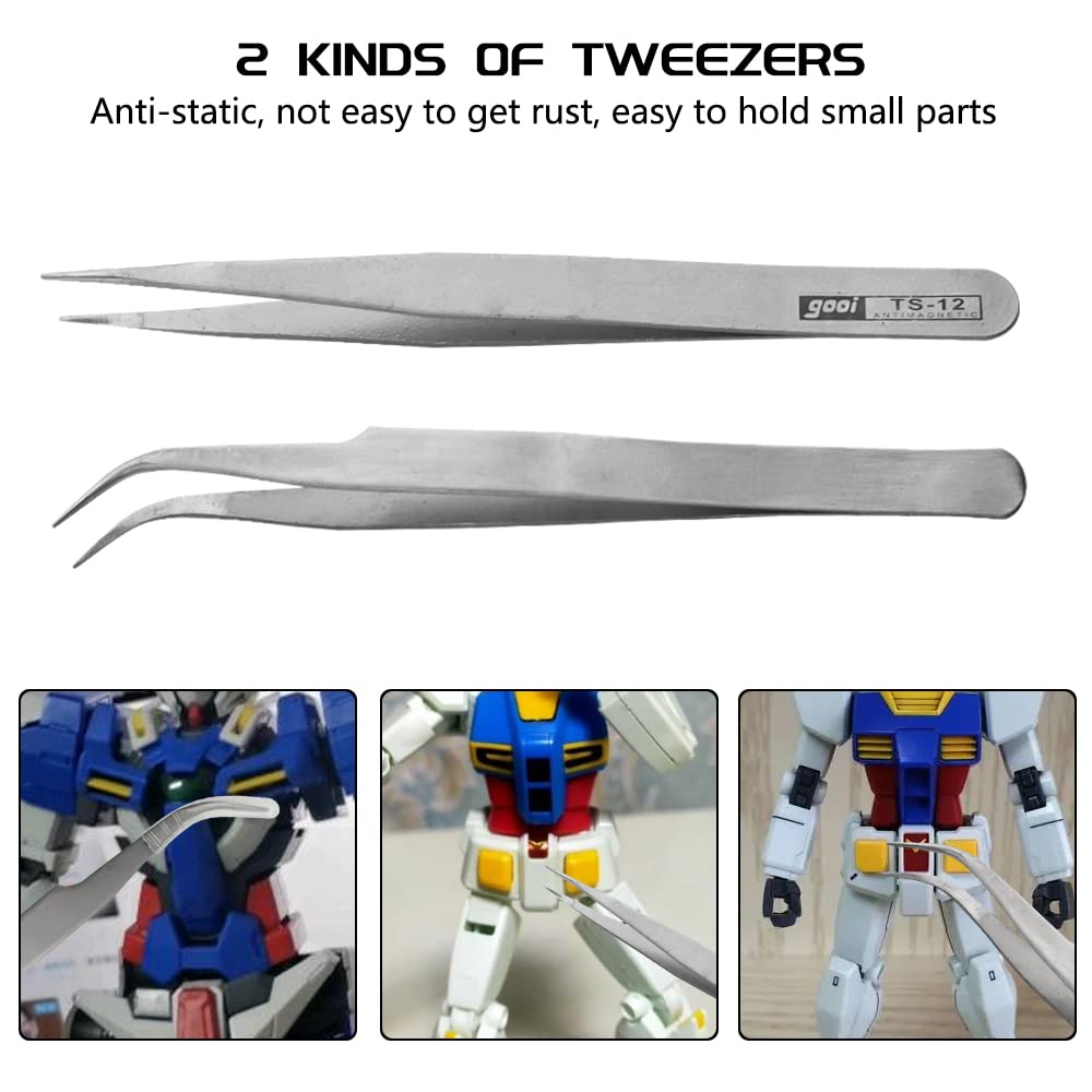 Kit D'Outils Pour Maquettes Gundam – 8 Pièces – Pince, Lime, Cutter – Débutants & Pros