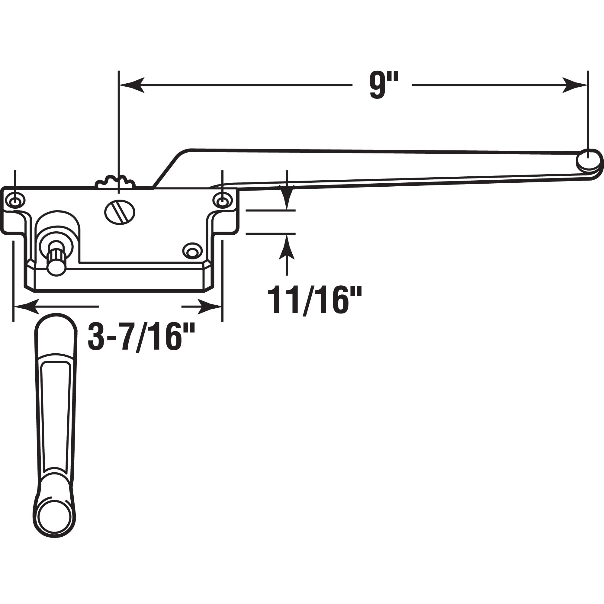 Prime-line Products H 3914 Bois battant opérateur avec 22,9 cm Surface Mount, main gauche, Bronze