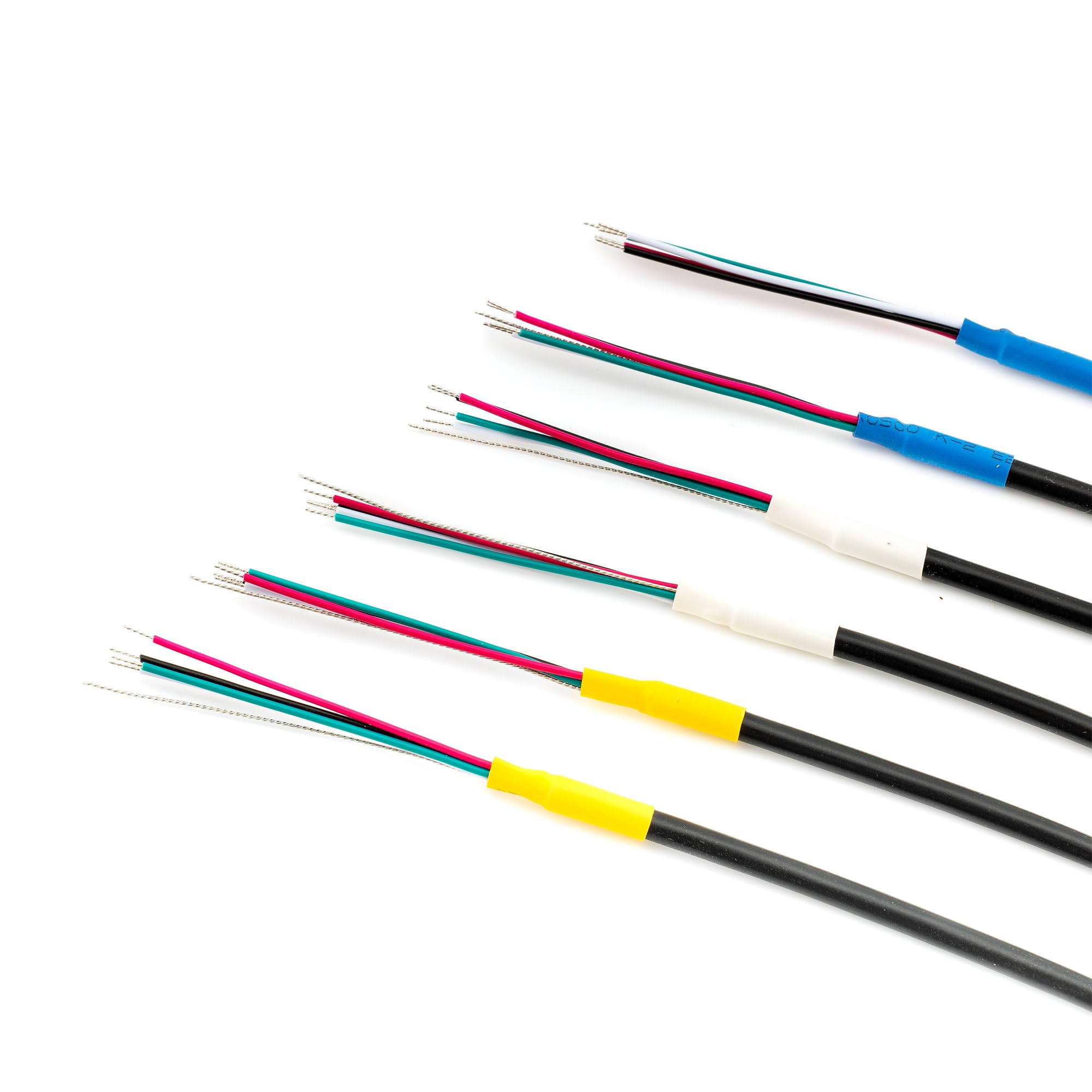 Musiclily Pro 26AWG Pre-Tinned 4-Conductor Circuit Wire Hookup Wire Shielded Humbucker Pickup Wire 45cm (Set of 6) - Image 3