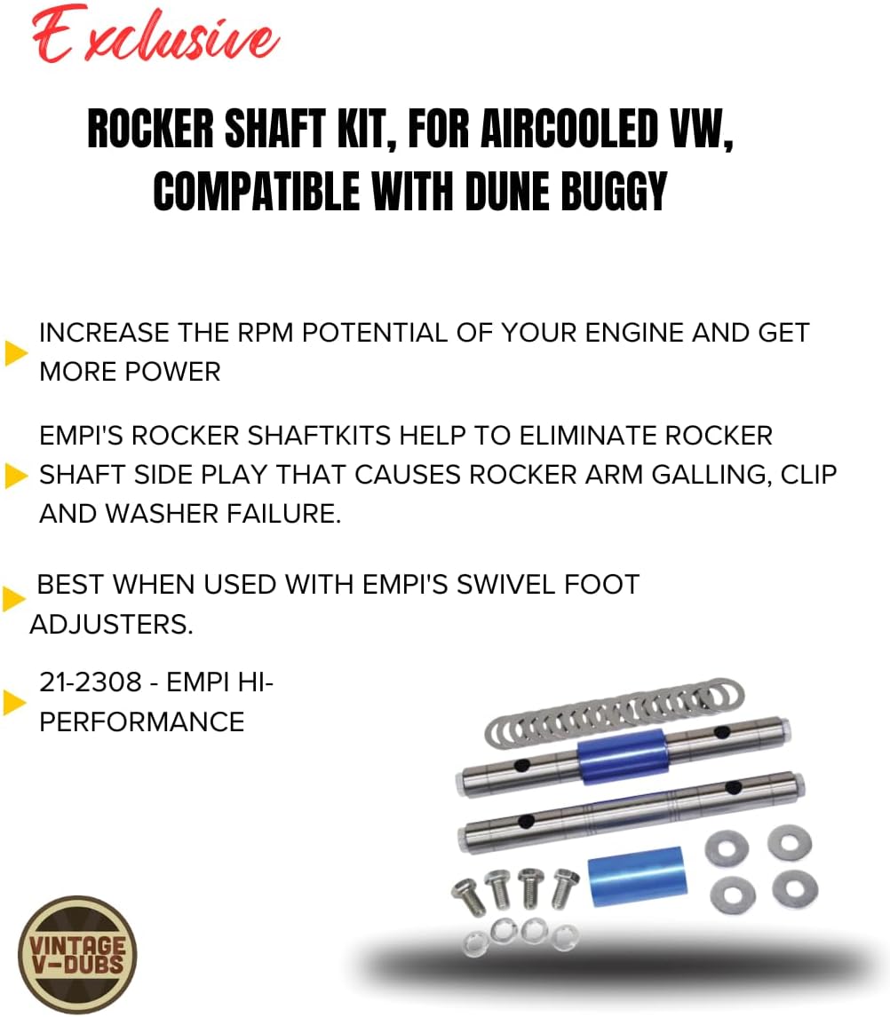 Rocker Shaft Kit, For Aircooled VW, Compatible with Dune Buggy