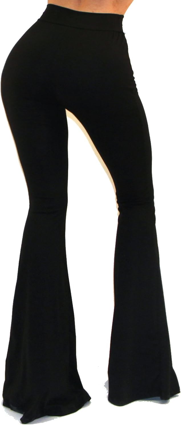 Vivicastle Women's USA Lightweight Boho Comfy Stretchy Bell Bottom Flare Pants - Image 4
