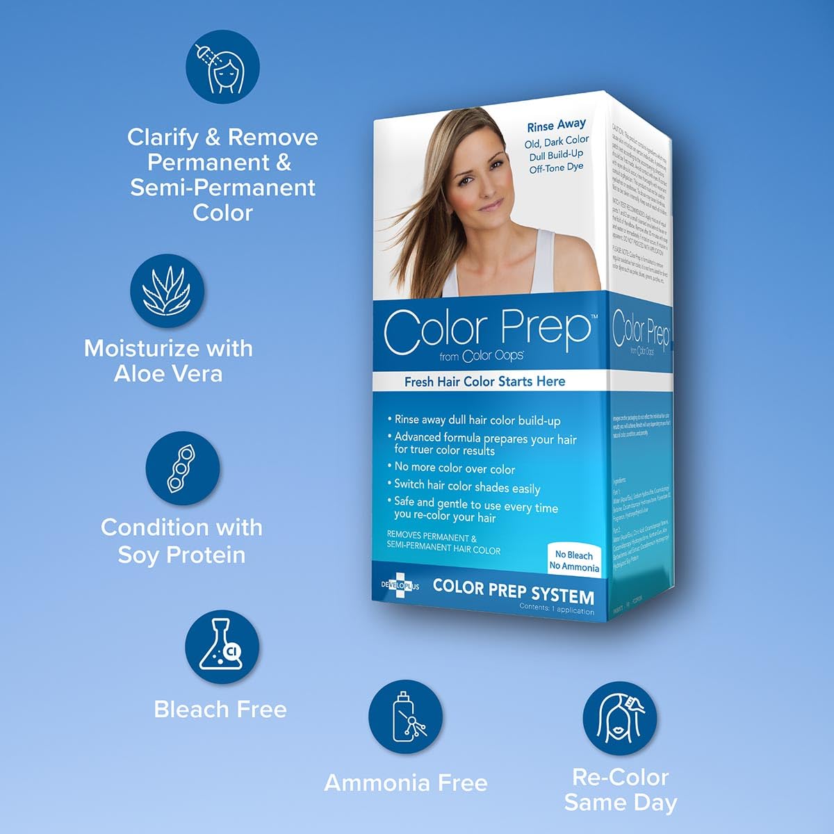 Color Oops Color Prep, 1 Application, Extend Results and Vibrancy, Hair Dye Remover Rinses Away Dull Colors, Product, and Mineral Buildup, Bleach & Ammonia Free - Image 4