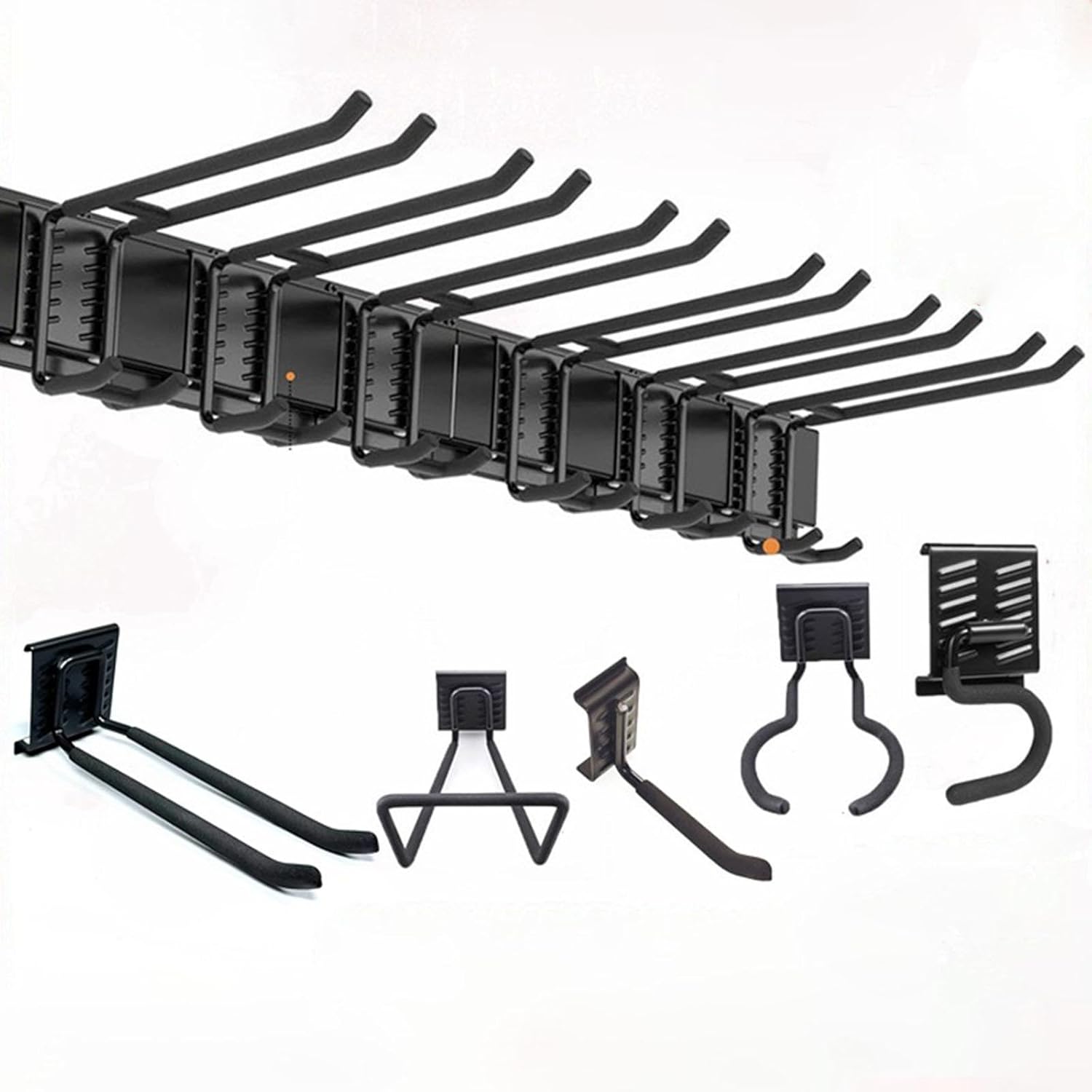predolo Garage Tool Storage System with Wall Hooks for Yard And Garden, Double Layer Hooks