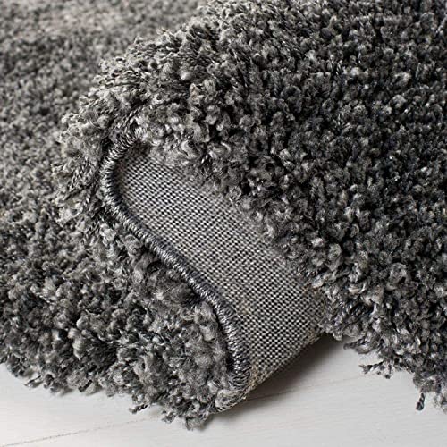 Image of AROMICK Modern Polyester Anti Slip Shaggy Fluffy Rug and Carpet for Living Room, Bedroom & Dining Room (4 x 6 Feet, Grey)