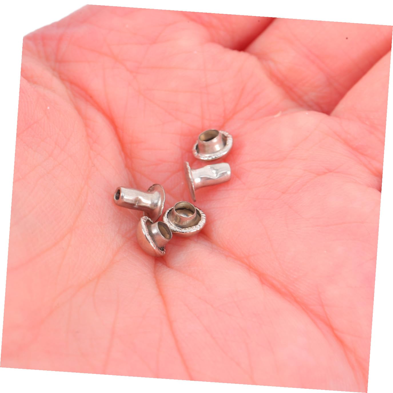 STOBOK 100 Uds Tachuelas Tubulares De Metal Remaches De Metal Tachuelas De Metal Para Ropa Tachuelas De Botón Para Cuero Tapa De 6Mm