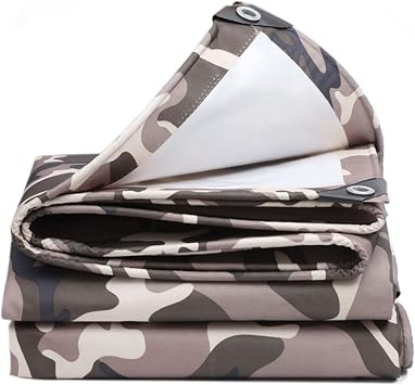 Canvas Tarpaulin Waterproof Camouflage Tarp Sheet Cover with Grommets Heavy Duty Tarp Tent Multipurpose Protective Camo Groundsheet - Oxford Canvas Size1x1m