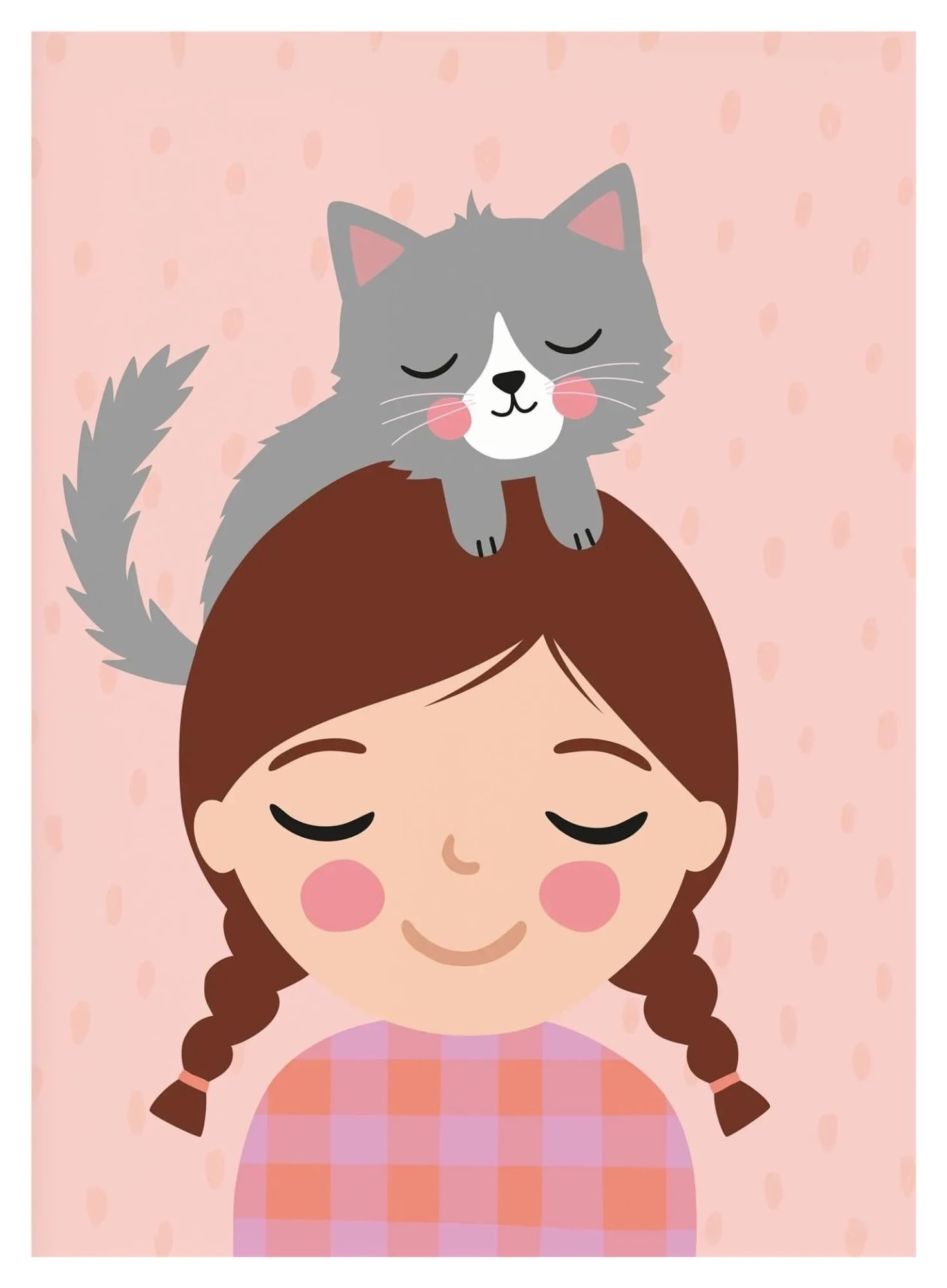 XENITE Wall Art Canvas Prints Personalized Kids Minimalist Poster Cute Playful Prints Portrait Girl Nursery Canvas Painting Wall Picture Children's Room Decor(P,40X50cm)