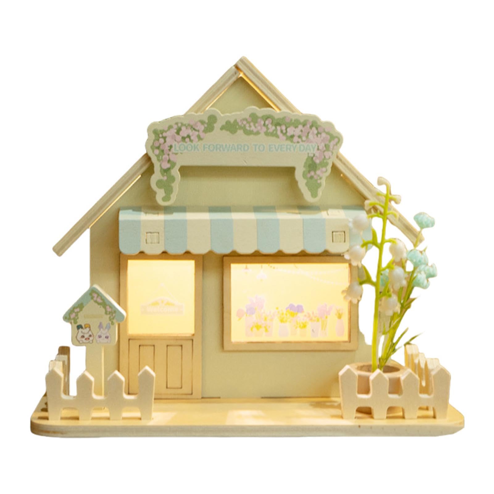Générique Lampki nocne do pokoju dziecięcego, lampka nocna LED dla, nastrojowa drewniana lampka nocna, lampa stołowa do sypialni, model domu, lampka nocna do biura, lampka nocna