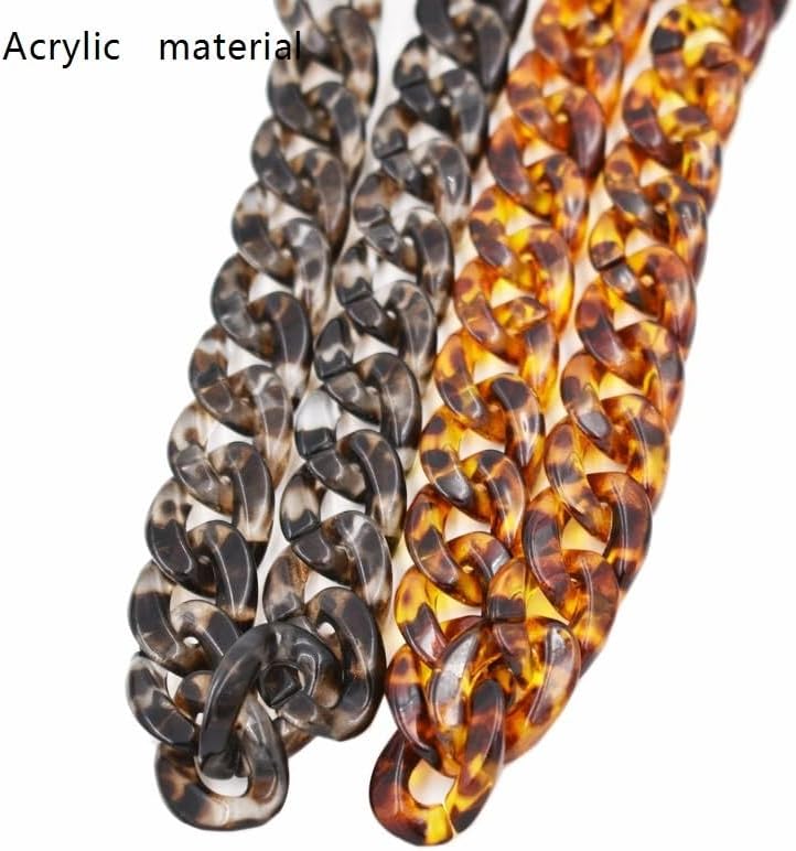Cool Exaggerated Tortoise Shell Eyeglass Chain Neck Hanging Acrylic Rope Eyewear Accessories
