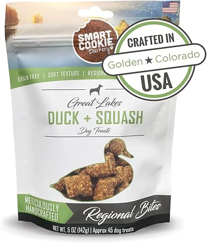 Smart Cookie Golosinas para Perros Completamente Naturales y Blandas - Pato y Calabaza - Golosinas de Entrenamiento para Perros con Alergias o