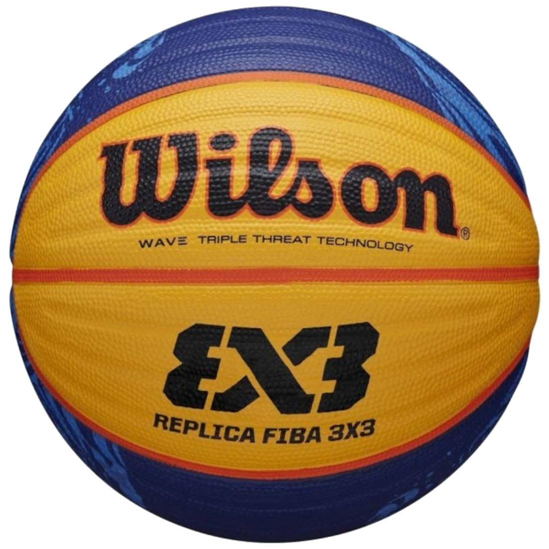 Wilson Pelota de Baloncesto Fiba 3X3 Replica Ball 2020 WT, Tamaño: 6, Goma, para Uso en Interiores y Exteriores, Amarillo/Azul, WTB1033XB2020
