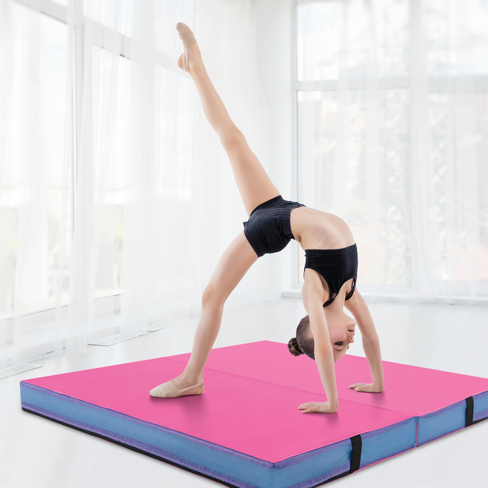 Tapis De Gymnastique Enfant 100x100x10 Cm - 2 Pièces, Jaune/Vert, Mousse Épaisse Tapis Sport Maison Enfant