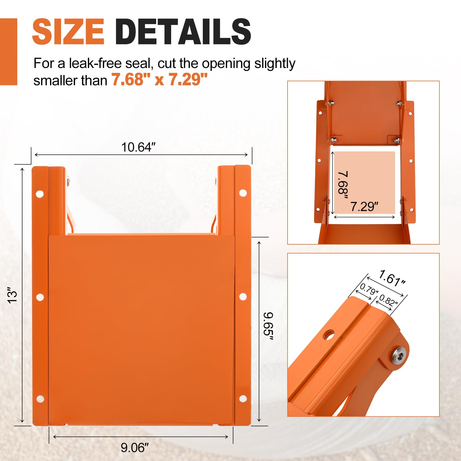 Gleitgitter mit Schütte für IBC Tote, manuelles Korntor, 22,9 x 22,9 cm | Schwerkraft-Gleittor, Easy-Flow-Steuerung für Getreidebehälter, Trichter, Viehfütterungs- und Fördersysteme, Orange