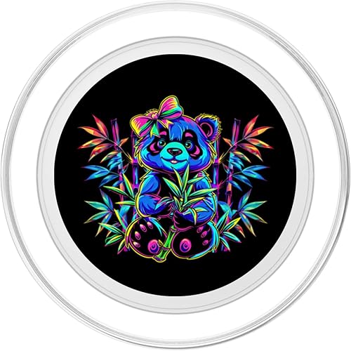 Miniatura 2 de Streetwear synthwave 80s 90s retro cute girls panda bamboo PopSockets PopGrip for MagSafe