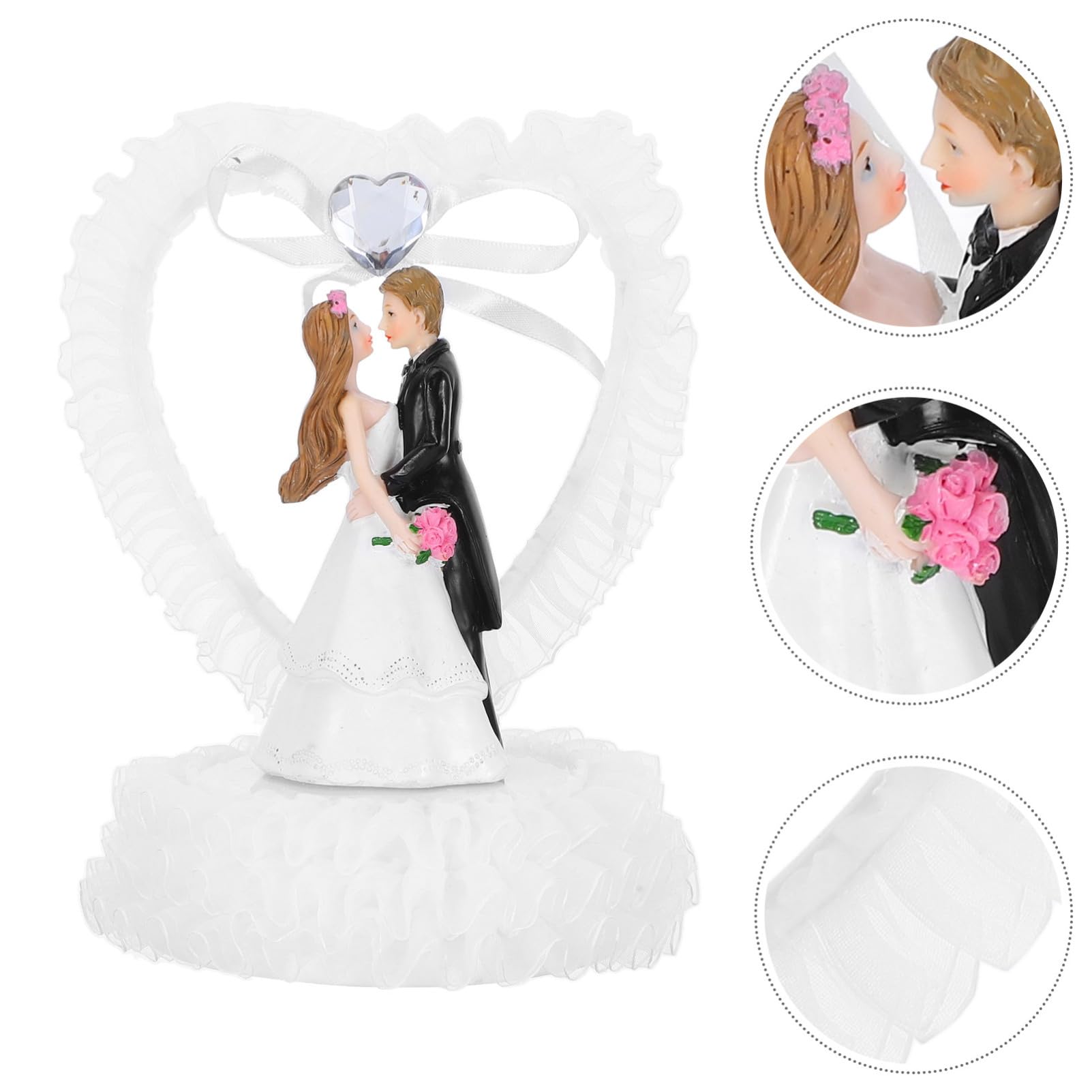 2St Hochzeitsdekorationen hochzeitsschmuck hochzeitsfiguren Hochzeitsgeschenkidee Brautkuchendeckel Braut und Bräutigam-Statue Ornament tischhochzeitsdeko Liebhaber Figur Harz Weiß MAGICLULU