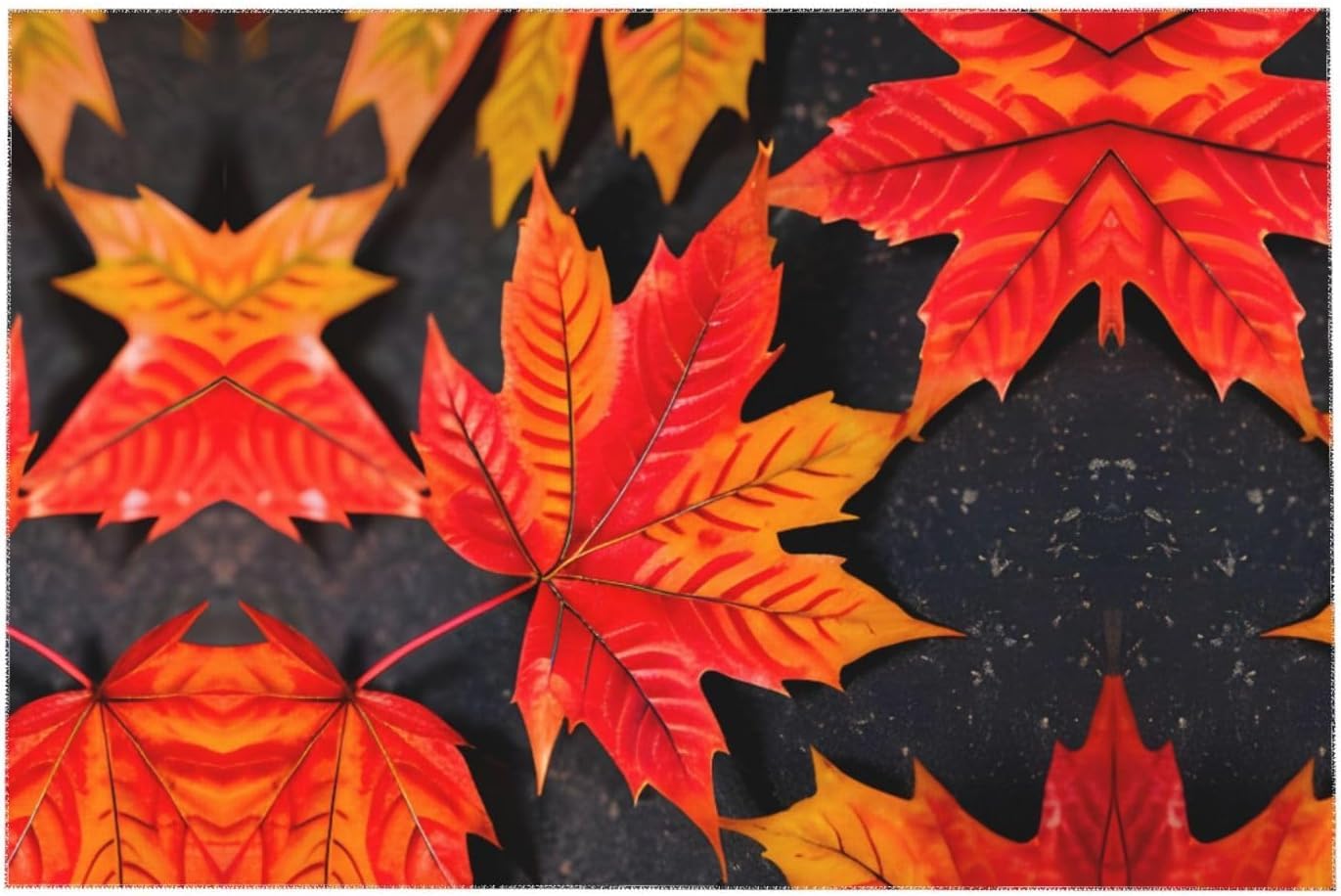 Tischdecke Abwaschbar Ahornblatt Outdoor Rechteckig 140x280 cm 3D Tischdecken Botanische Blätter Herbst, Tischtuch Ornamente Polyester Gartentischdecke 280x140 Tischwäsche Wetterfest a-947