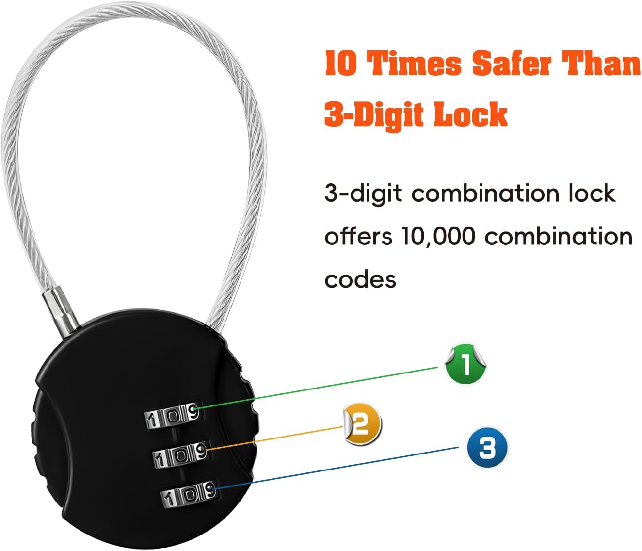 2 Pack Blue and Black Outdoor Waterproof Padlock Zipper Lock,Backpack Lock for securing Gym lockers, Home lockers, toolboxes, Bicycles, and More.