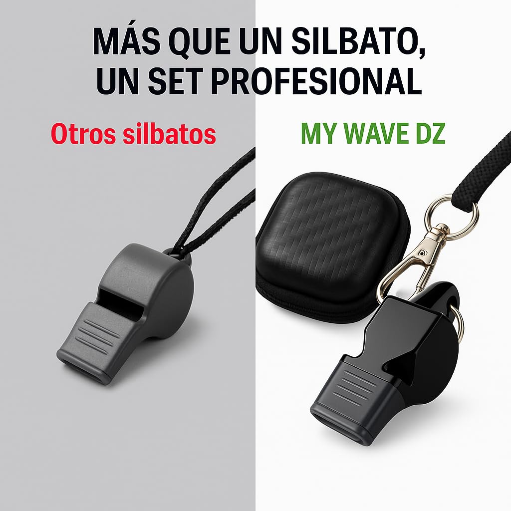 Silbato de Acero Inoxidable con Bola Profesional para Árbitro, Socorrista y Emergencia