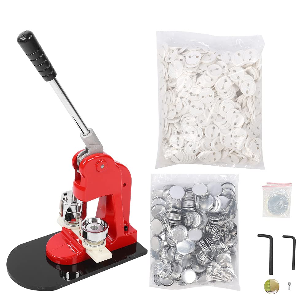 Rengue Macchina per Bottoni con Corpo in Lega di Alluminio, Strumento per Creare Spilli Manuali da 37 Mm per Bambini e Hobbisti, Perfetto per Artigianato e Progetti Personalizzati