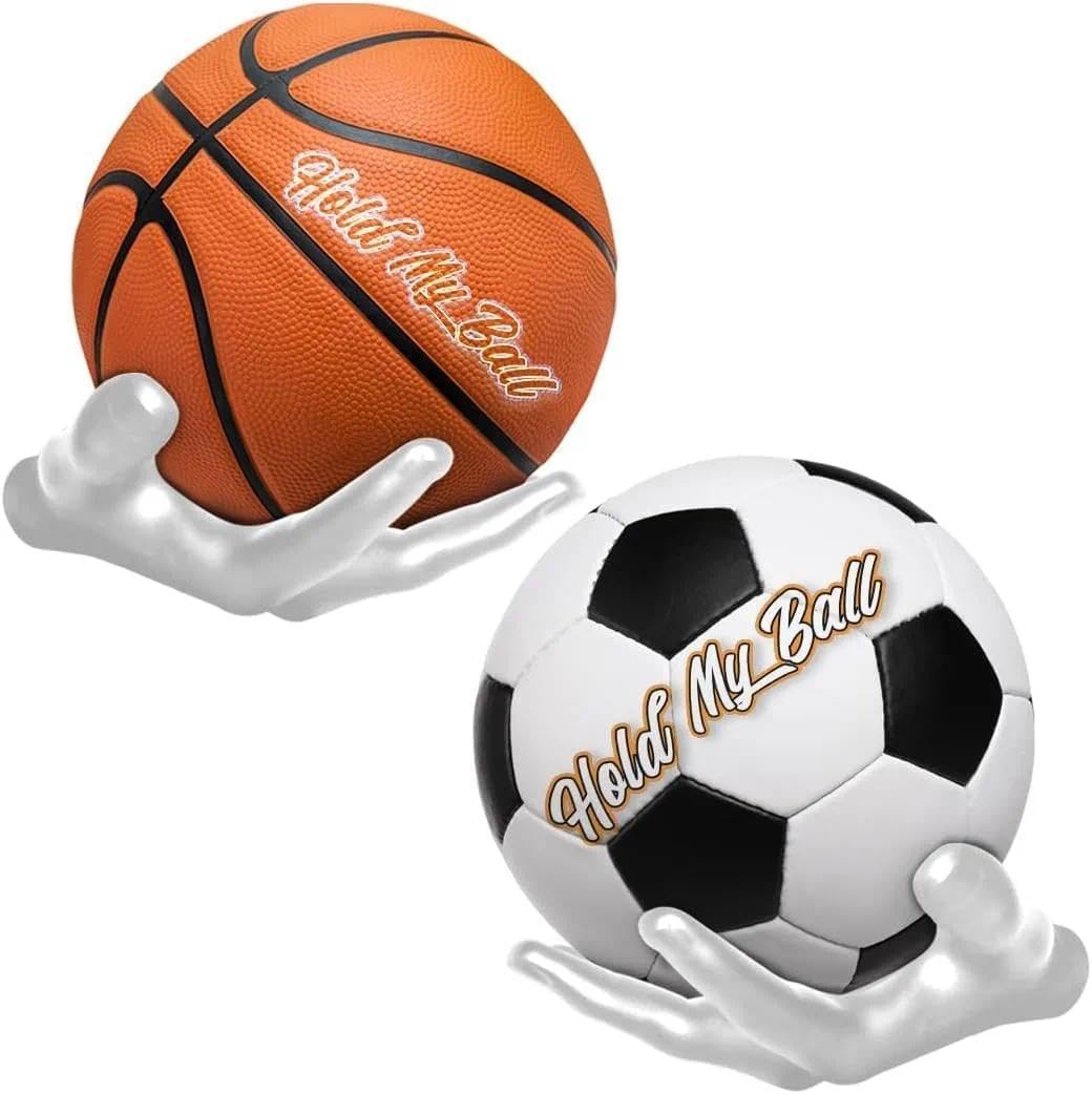 Estante Almacenamiento Baloncesto 22x17cm Soporte Pared Balonmano con 3 Tornillos, Soporte de Decoración Artística, Apto para Baloncesto, Fútbol, Fútbol