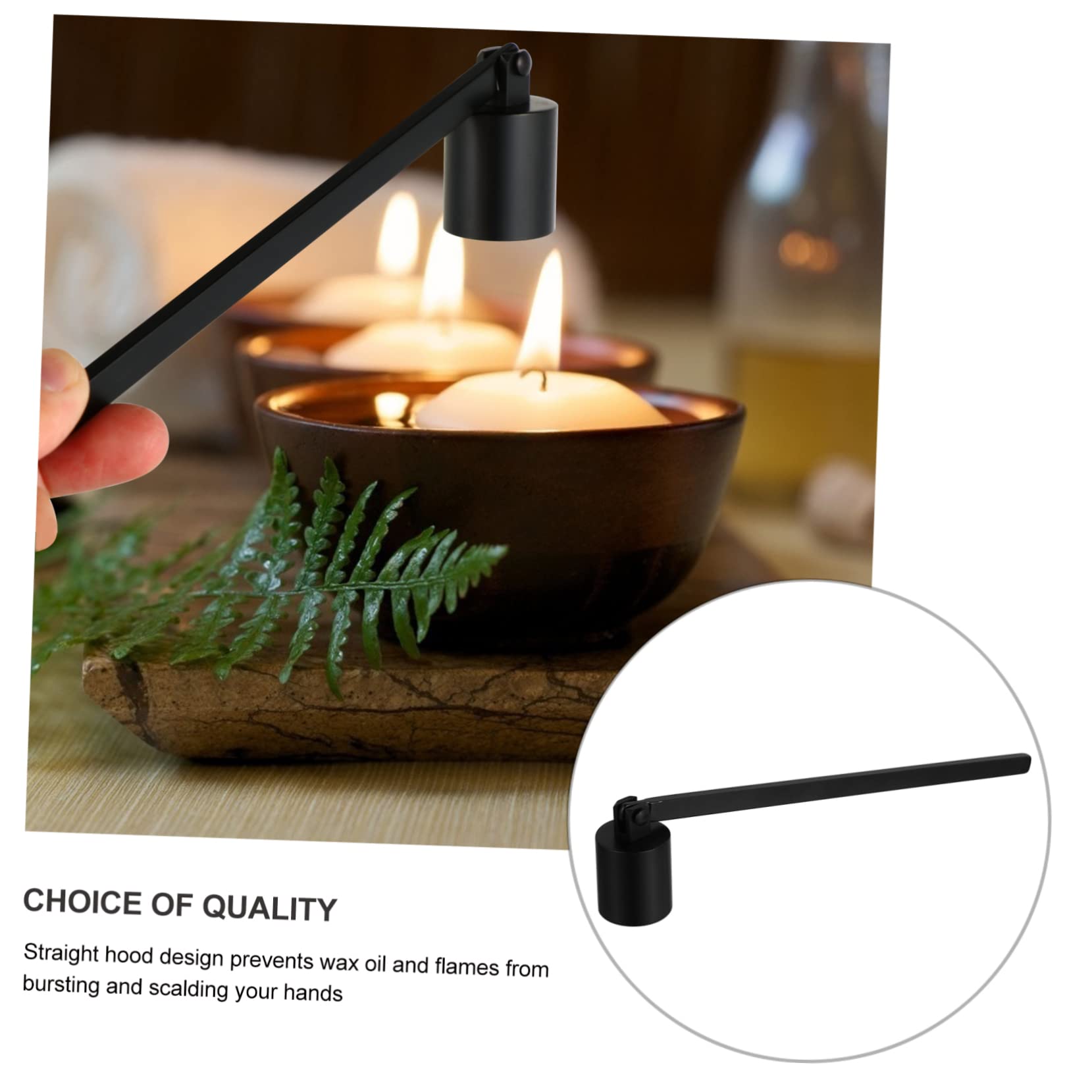 Étouffoir à bougie élégant, extincteur à bougie, accessoire à bougie à long manche, étouffoir à mèche en métal, étouffoir à flamme, décoration d' intérieur, cadeau