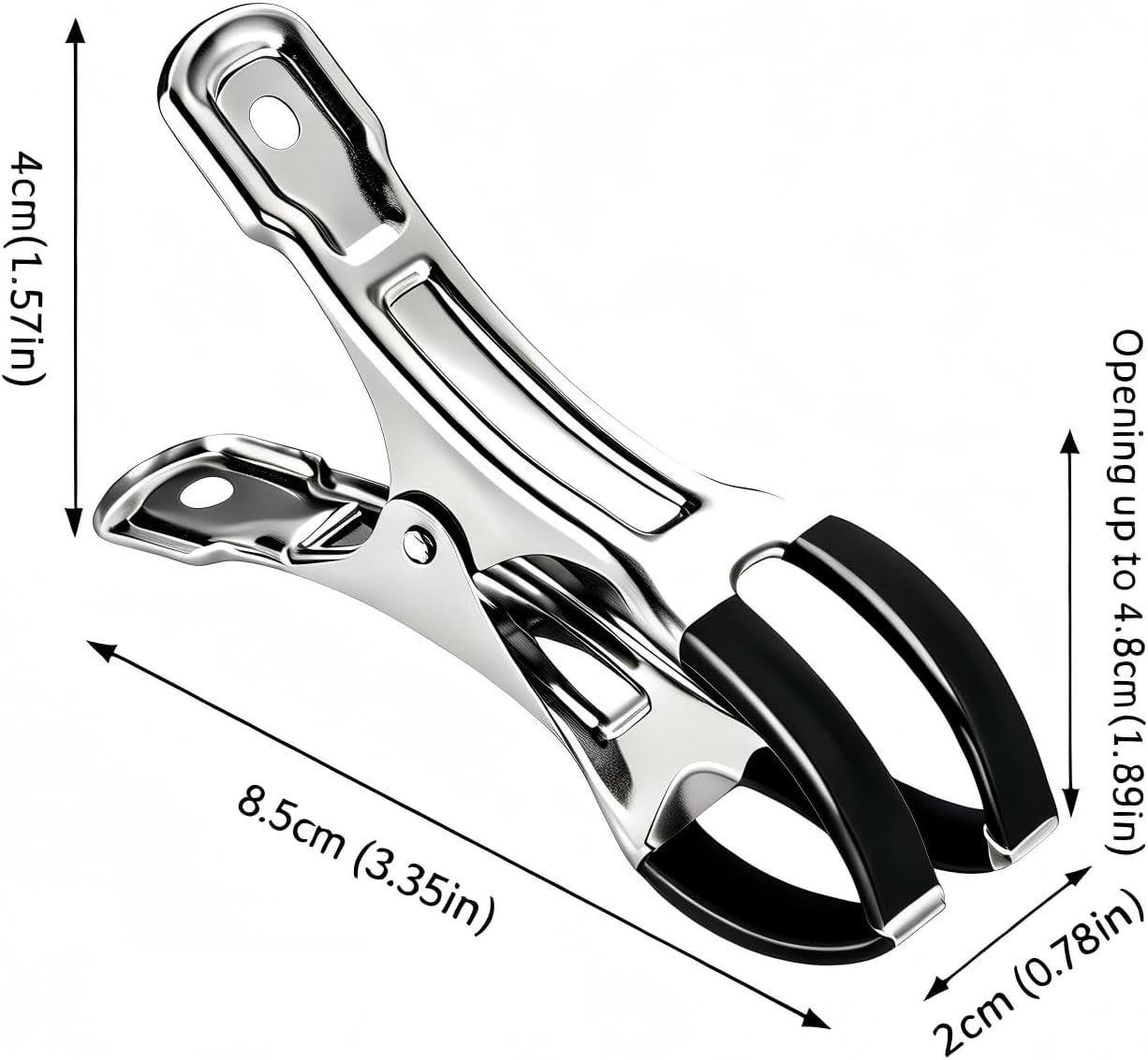 18 Pack 3.35 * 1.57 Inch Stainless Steel Clips, Multi-Purpose Clothespins for Laundry & Towels