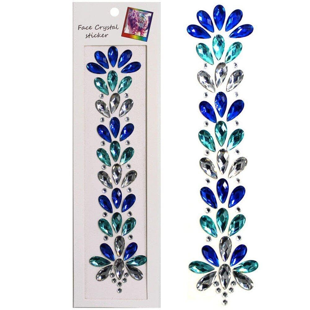 Hrippy Style2 Hair Gems Tattoo Stickers Glitter Crystal Hairstyle Stickers Self Adhesive Rhinestone Body Hair Sticker Temporary Tattoos