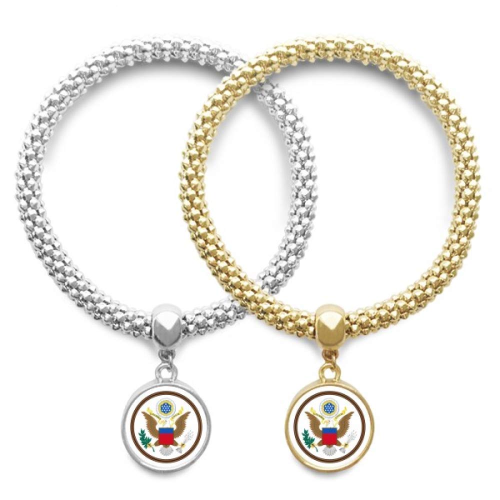 DIYthinker United States National Emblem Lover Bracelet Bangle Pendant Jewelry Couple Chain Gift