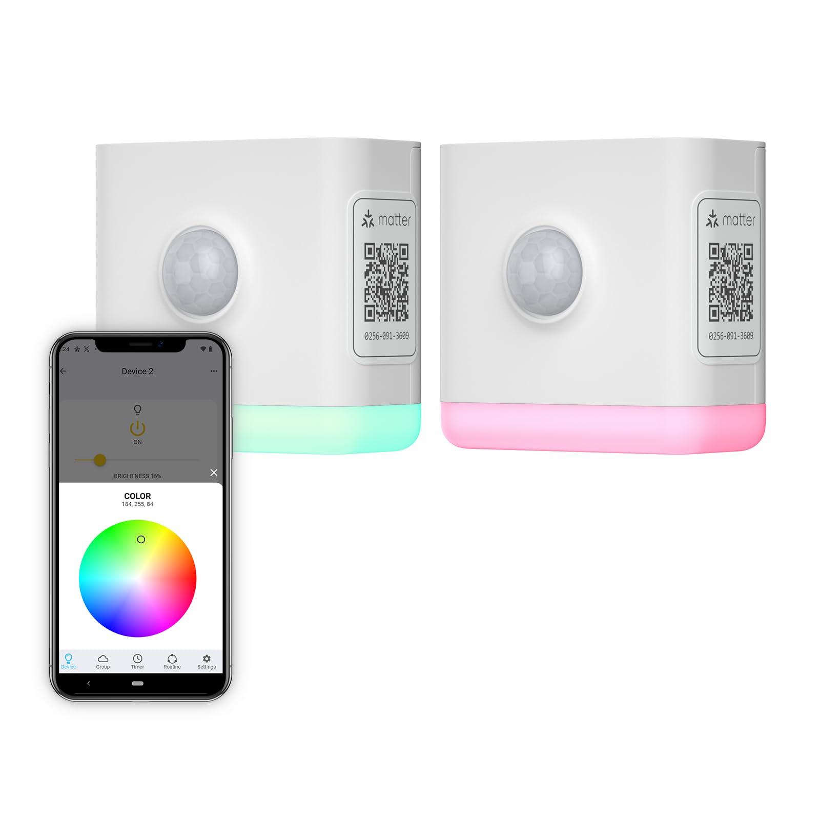 THIRDREALITYSmart Color Night Light 2 Pack, Matter Over WiFi, 3-1 Multi-Functionality, Work with SmartThings, Google Home, Apple Home, Alexa