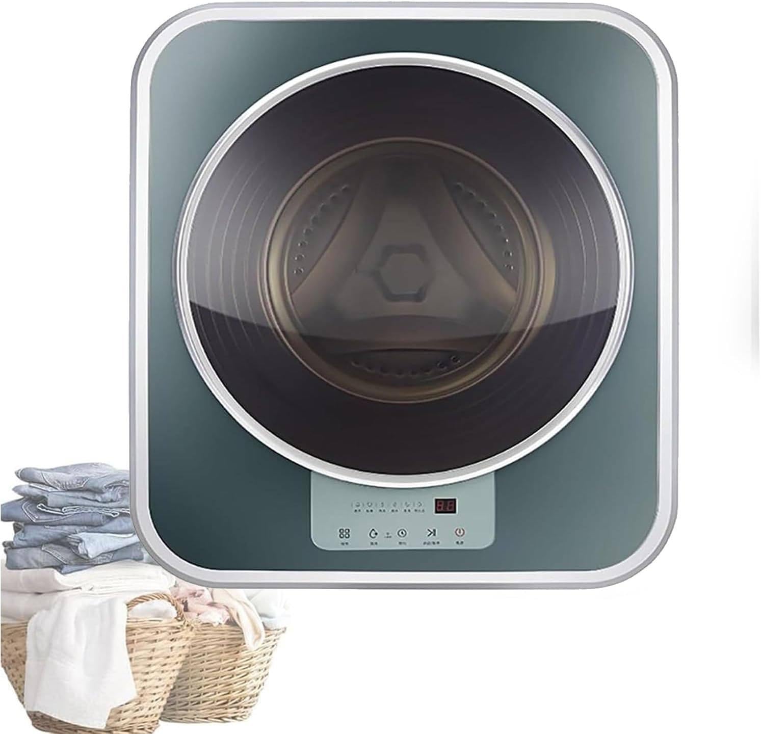 3 kg Wandmontierter Mini-Waschtrockner mit Fronttrommel, vollautomatisch, Hochgeschwindigkeitsschleuder, verschiedene Waschprogramme, LED-Touchpanel, intelligenter Absturzschutz, fürs Badezimmer
