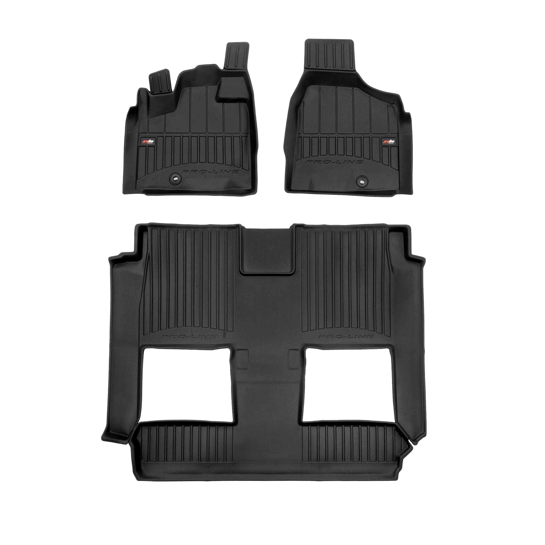 FROGUM ProLine 3D Ekskluzywne korytkowe dywaniki samochodowe gumowe premium do Dodge Grand Caravan V 2007-2020 I Najwyższe ranty