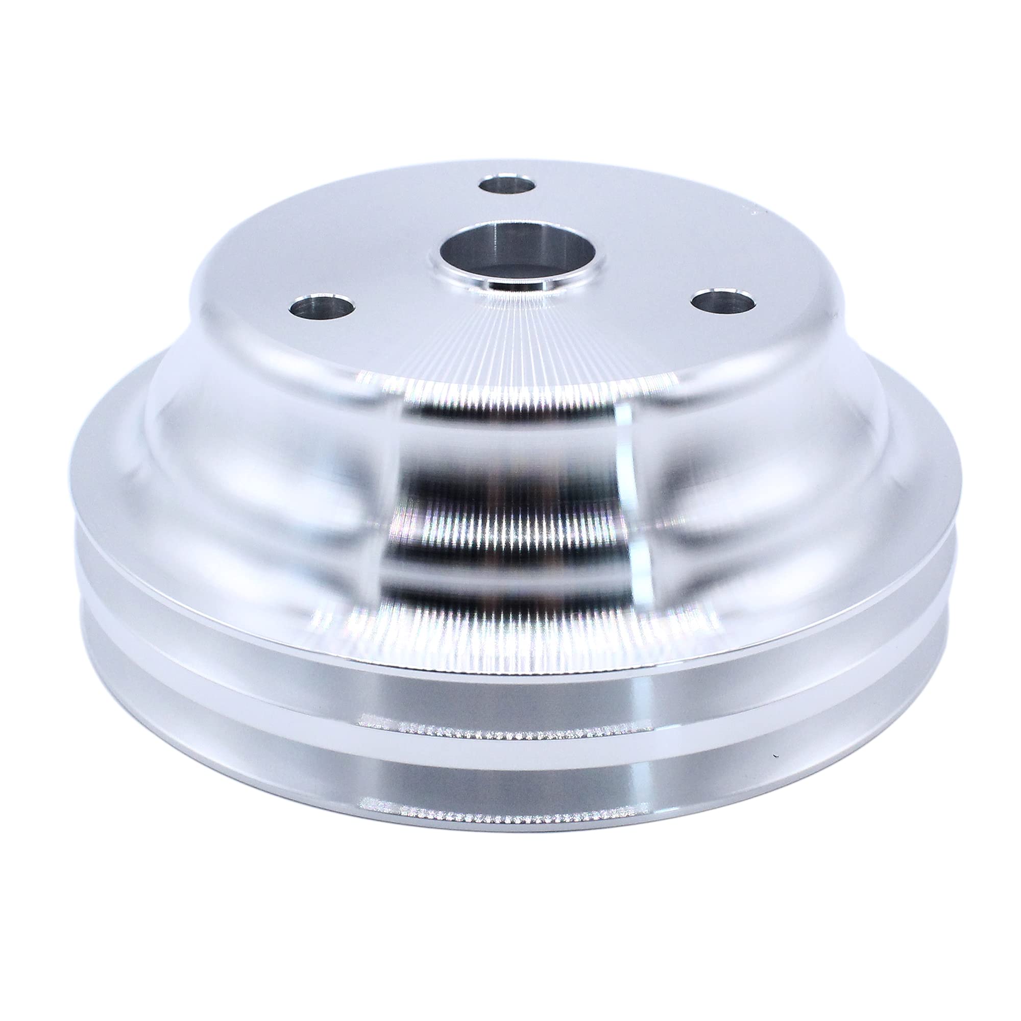 Aluminum Crankshaft Pulley For SBC 350/383 - 2-Groove Long Water Pump (V-Belt)-780857