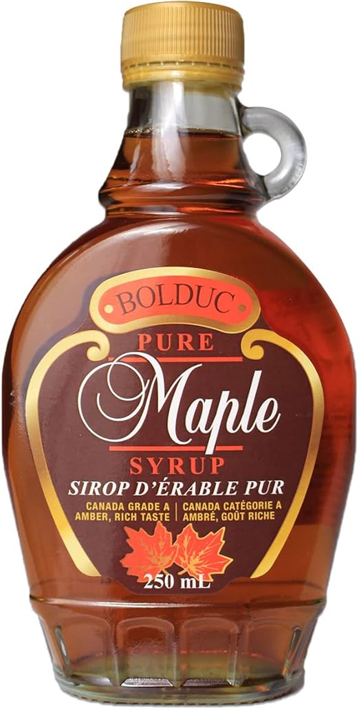 Xarope Bordo Maple Syrup 100% Puro, Calda para Panquecas, Bolduc Importado Canadá 250ml