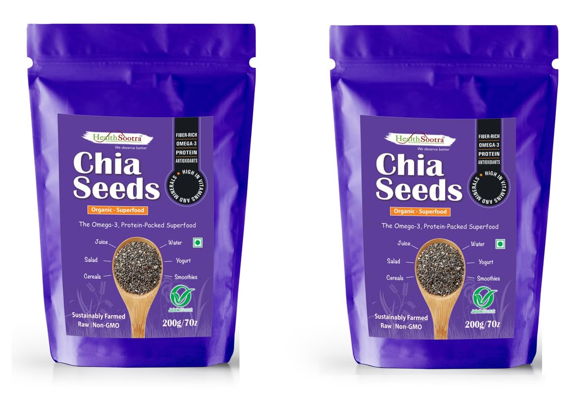Healthsootra Organic Raw Chia Seeds 400 Gm (200gm X 2), Organic Protein Rich Nutrition, Fibre Rich, and Antioxidant, Healthy Superfood Snacks For Weight Management (B0CTWS2P78) Amazon Price History, Amazon Price Tracker
