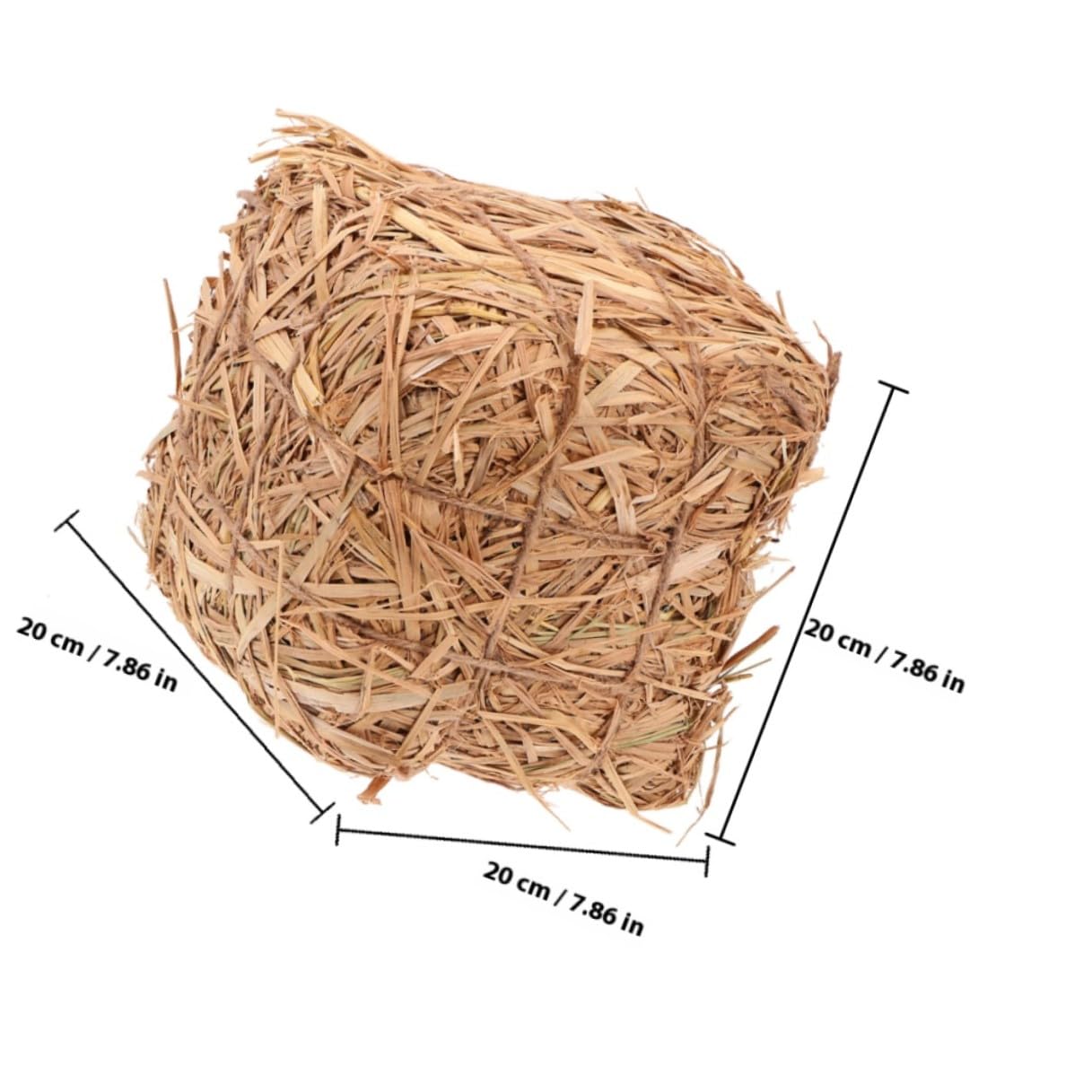 TOYANDONA Décoration de Meule de Foin Carrée 20X20X20 CM en Paille Naturelle, Accessoire Photo d'Extérieur pour Jardin et Mariage, Ornement Automnal Résistant aux Intempéries, Décor
