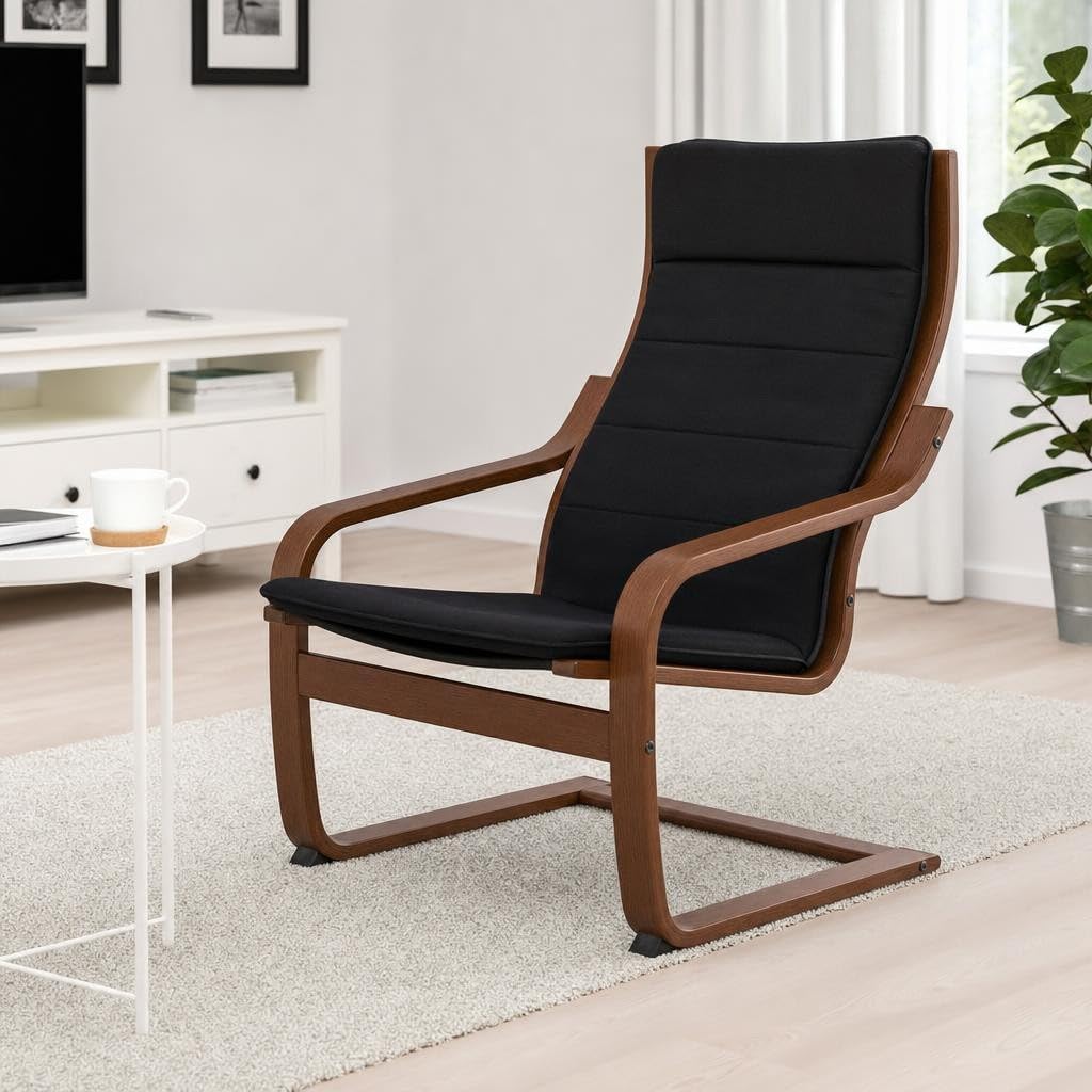 Amazon.com: IKEA Poang Armchair Medium Brown Knisa Black 892.408