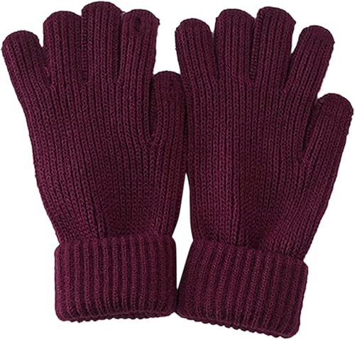 Lroxiy Guantes casuales de invierno para montar en pantalla, lindos guantes de dedo completo, guantes de invierno para esquiar, ciclismo
