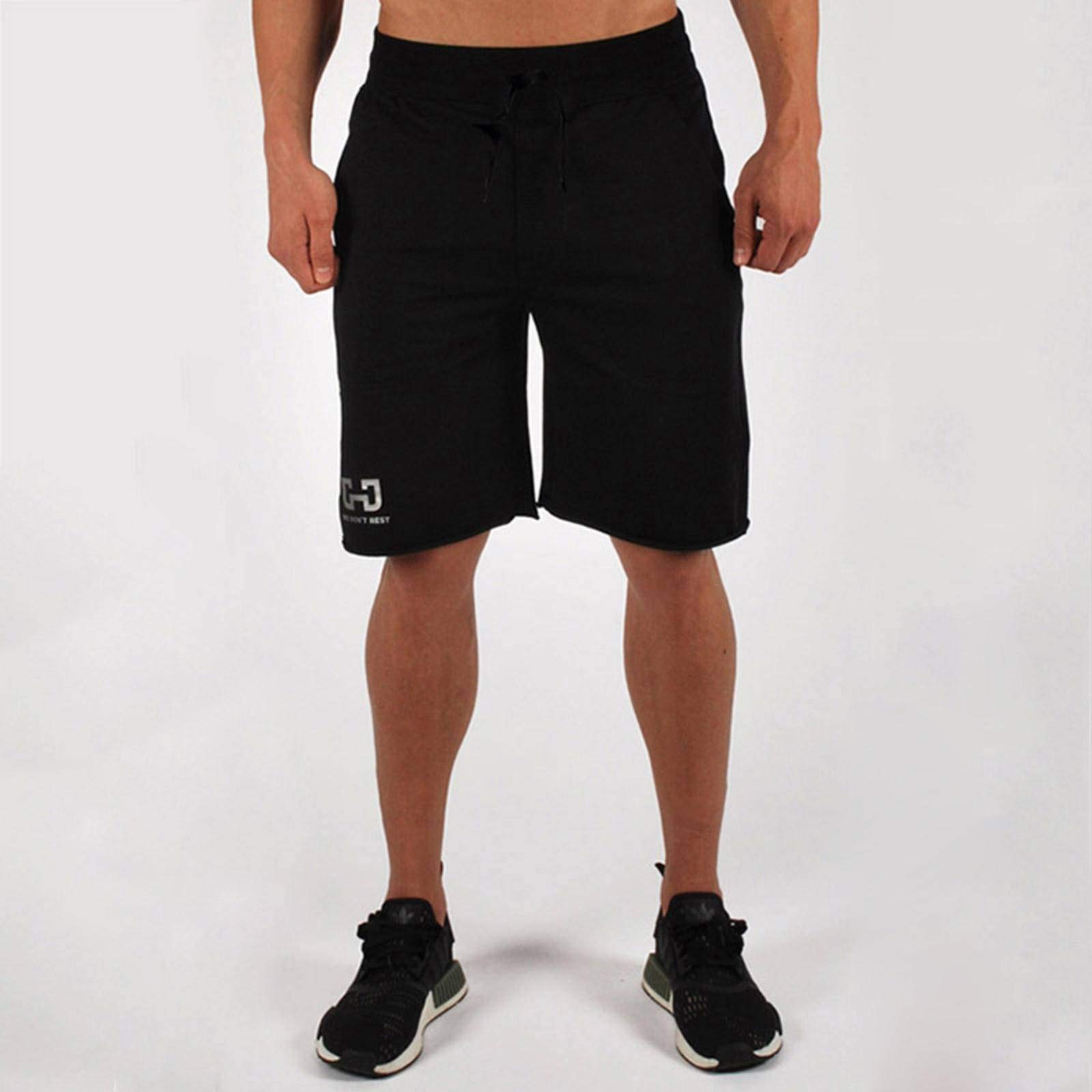 新货供应男士运动休闲裤 跑步锻炼棉质弹力短裤宽松系带短裤