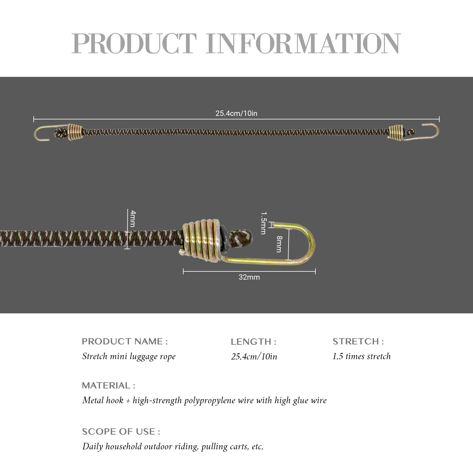 Bailinks 10" (25cm) Bungee Cords With Hooks - Image 2